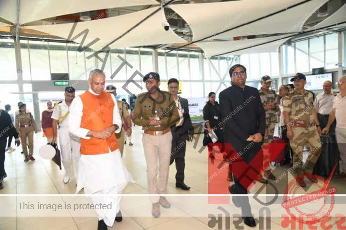 MORBI DT.10-02-2024 RAJYAPAL AIRPORT SWAGAT (2)